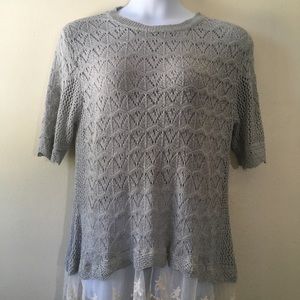 Simply Couture crochet and lace tunic top-XL.